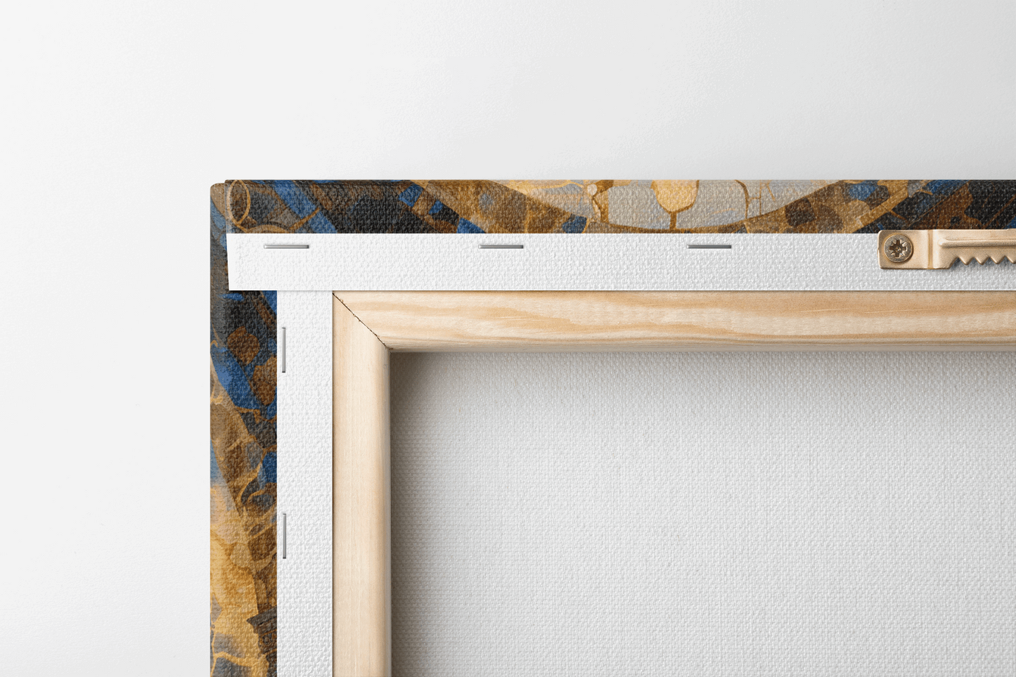 Back closeup of Canvas Catholic painting of Abraham praying in a chapel