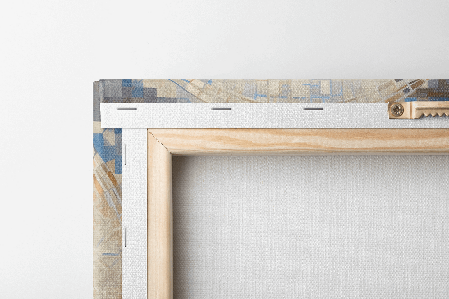 Backside view of a Canvas Wall Art Catholic Oil Painting of Jesus Christ Sitting in a chapel in front of a window