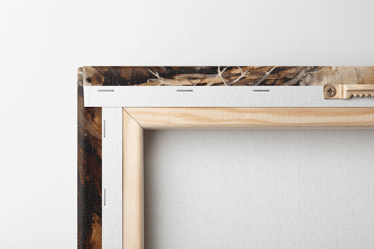 Backside closeup of Print on Canvas Wall Art Oil Painting of Jesus Christ with a crown of thorns