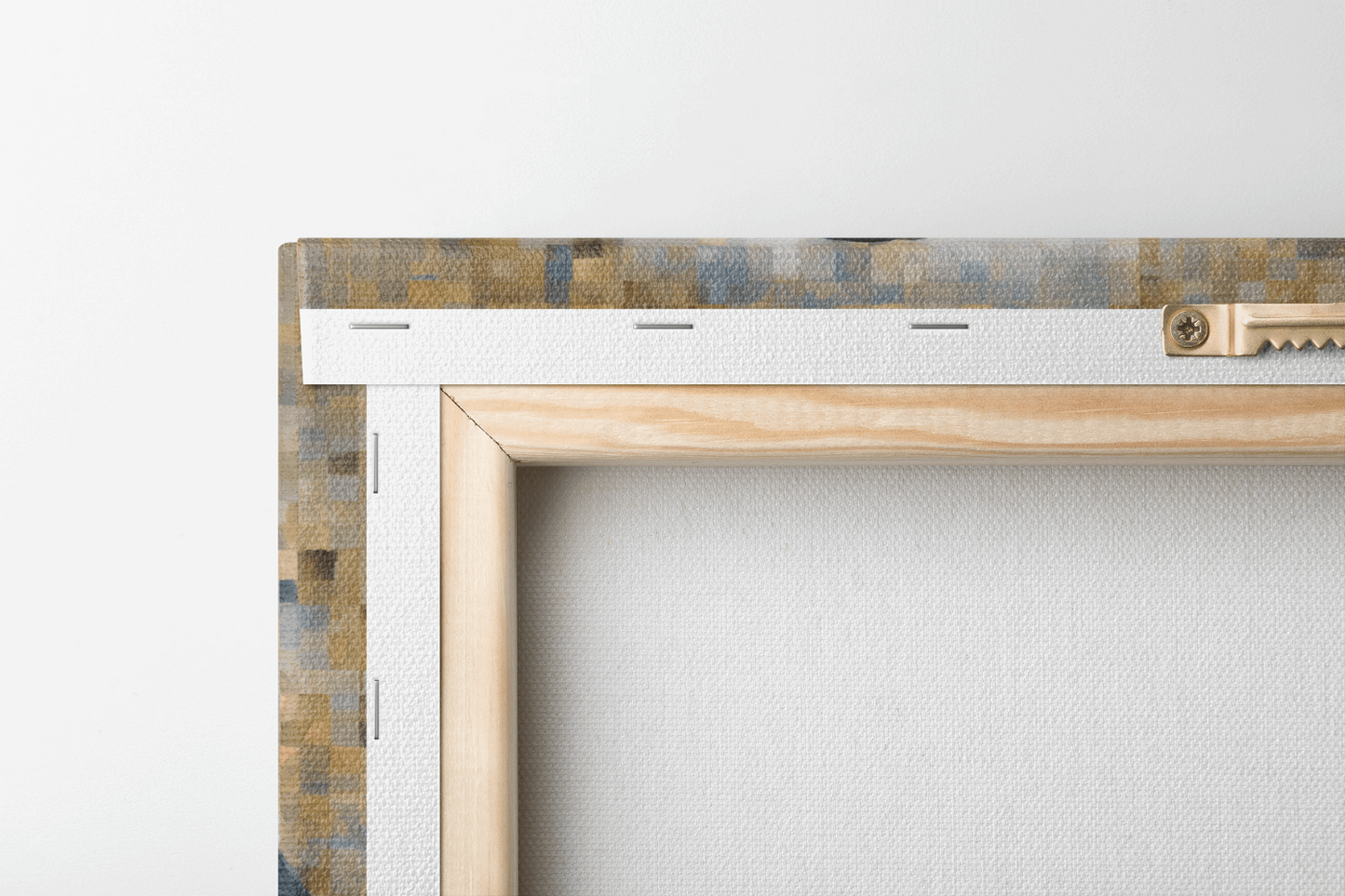 Backside view of Catholic Canvas Wall Art Oil Painting of Jesus holding the sacred Bible