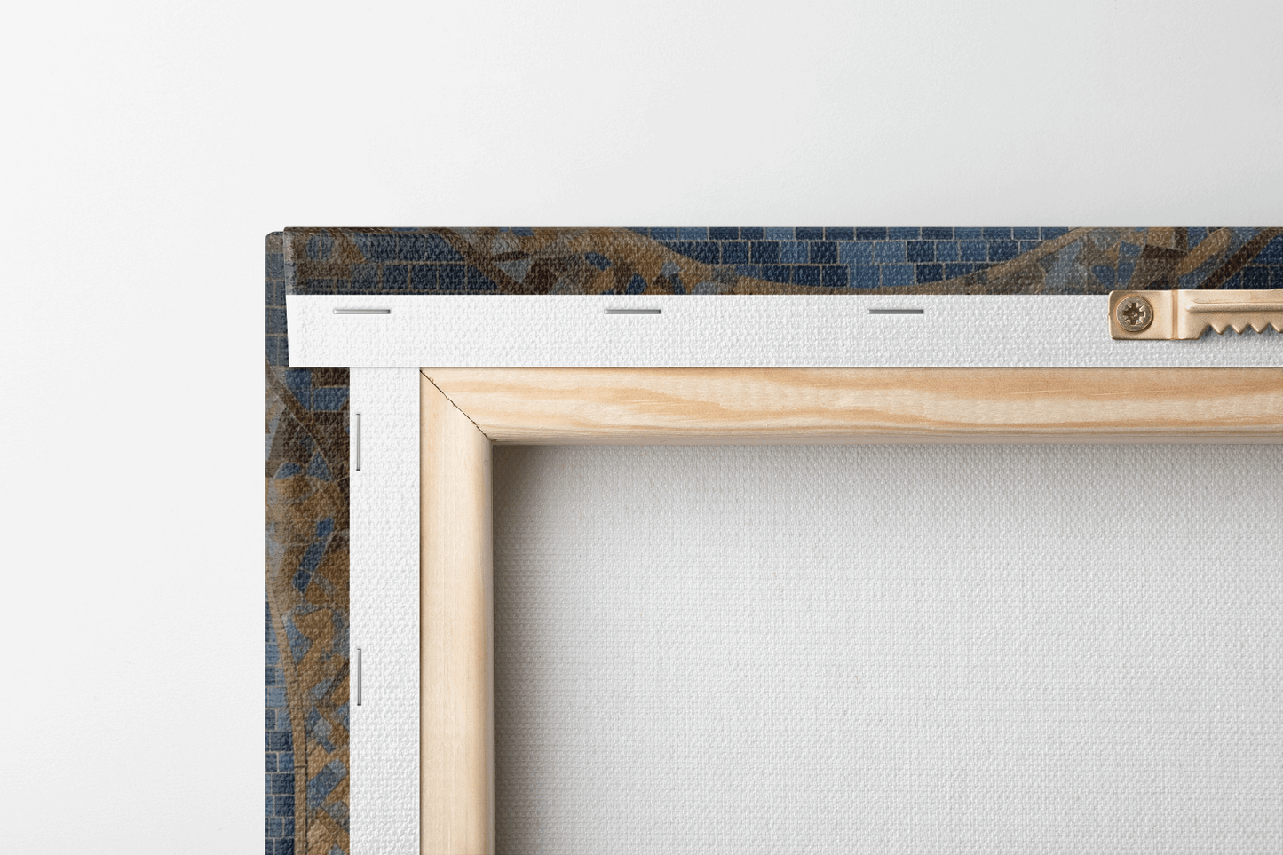 Back view of Canvas Wall Art Mosaic style Painting of Jesus Christ praying in a chapel