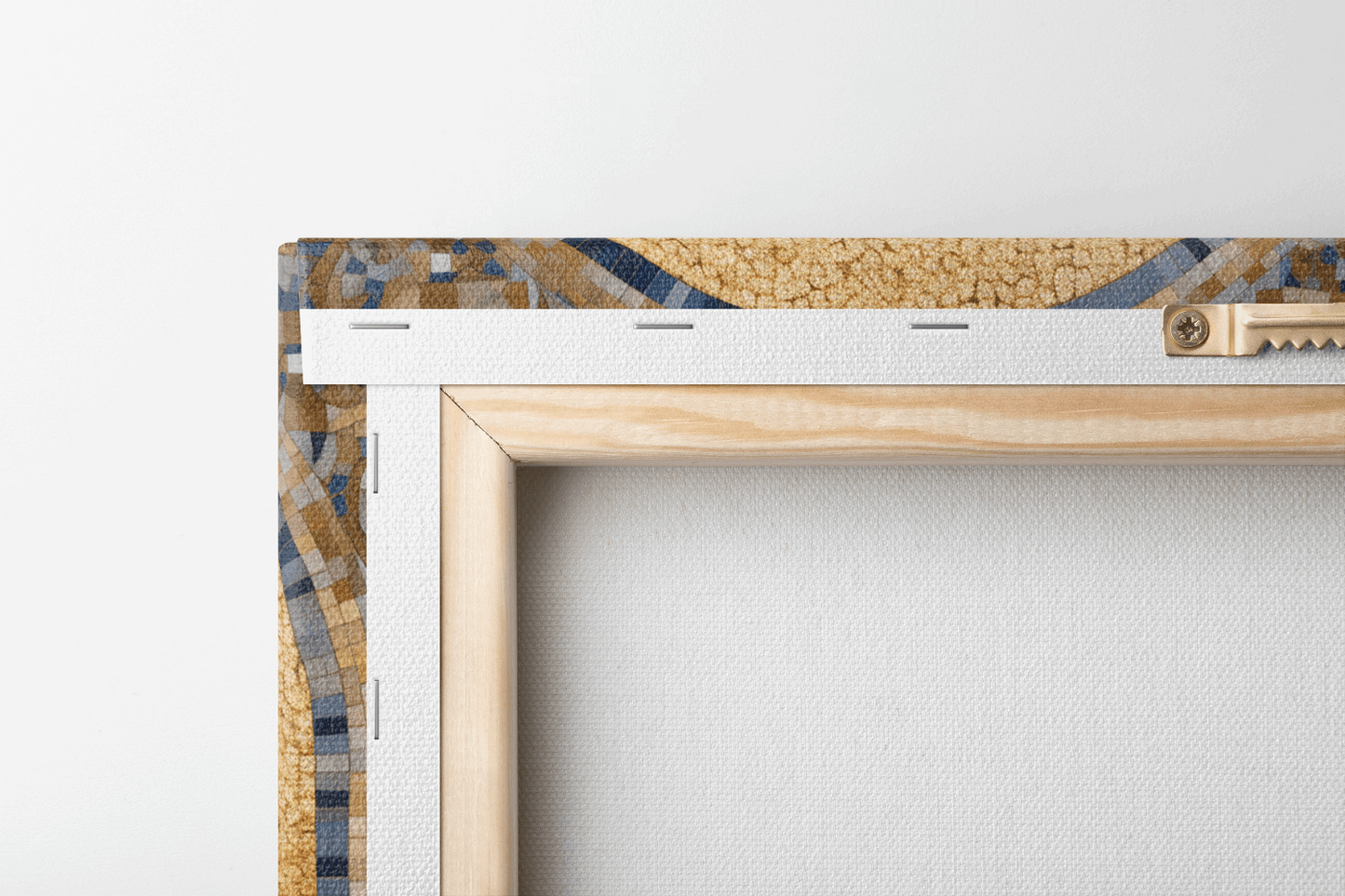 Back view of Canvas Wall Art Mosaic Style Painting of Jesus Christ Reading Bible