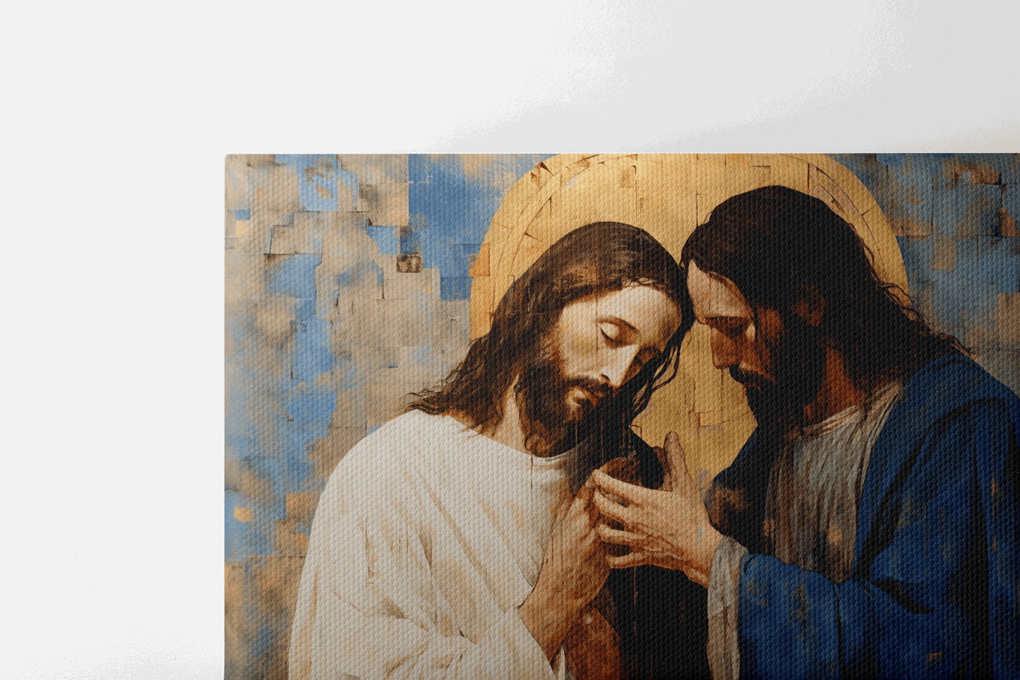 Top half of Canvas Wall Art Christian Painting of Jesus Christ healing a man