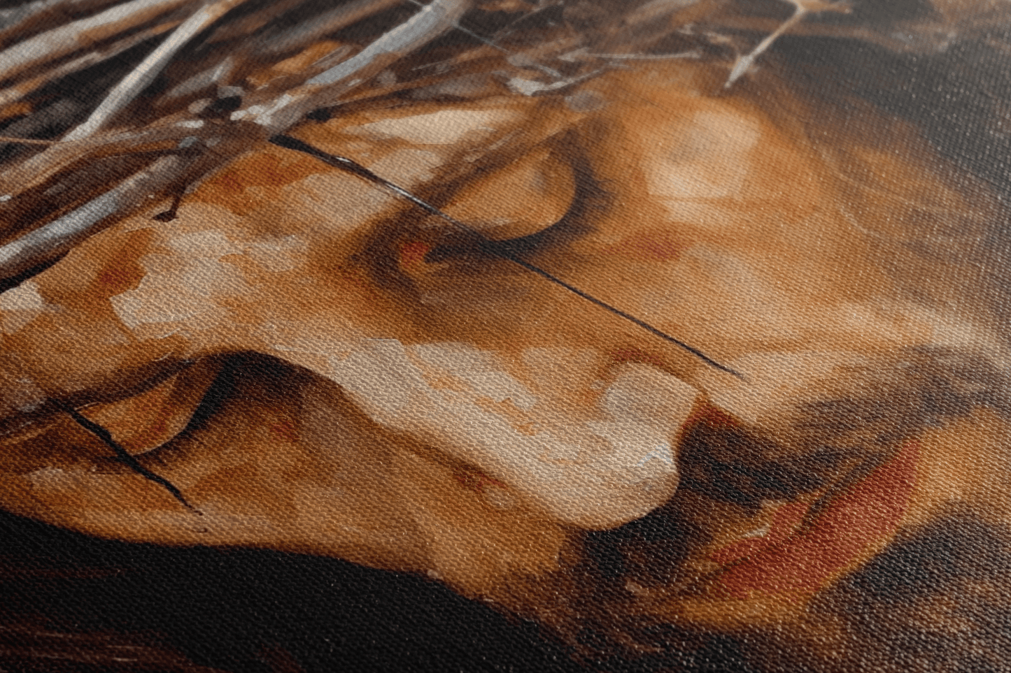 Detailed closeup of Canvas Wall Art Christian Painting of a Closeup Portrait of Jesus Christ